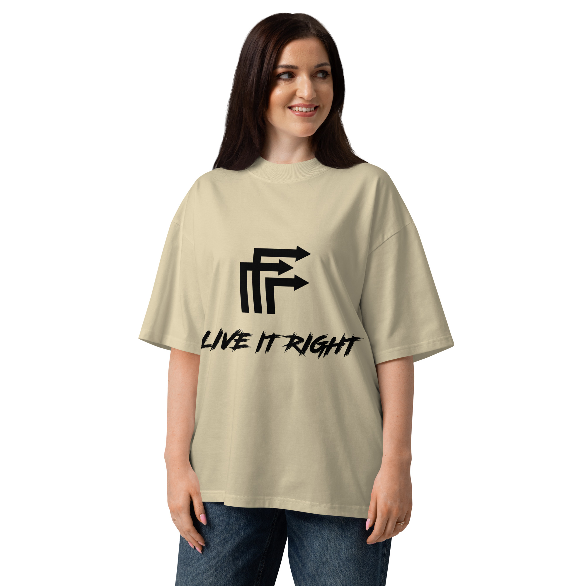 Unisex organic oversized high neck t-shirt