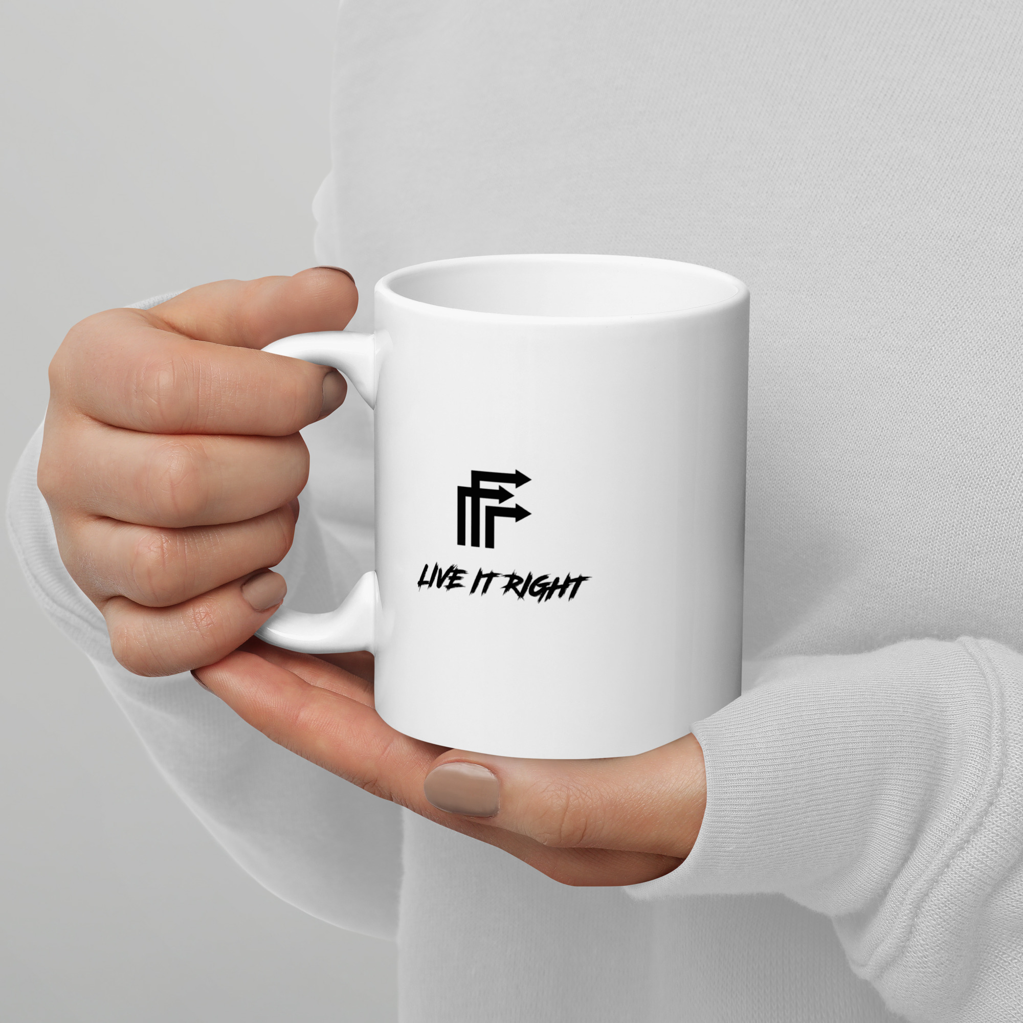 White glossy mug