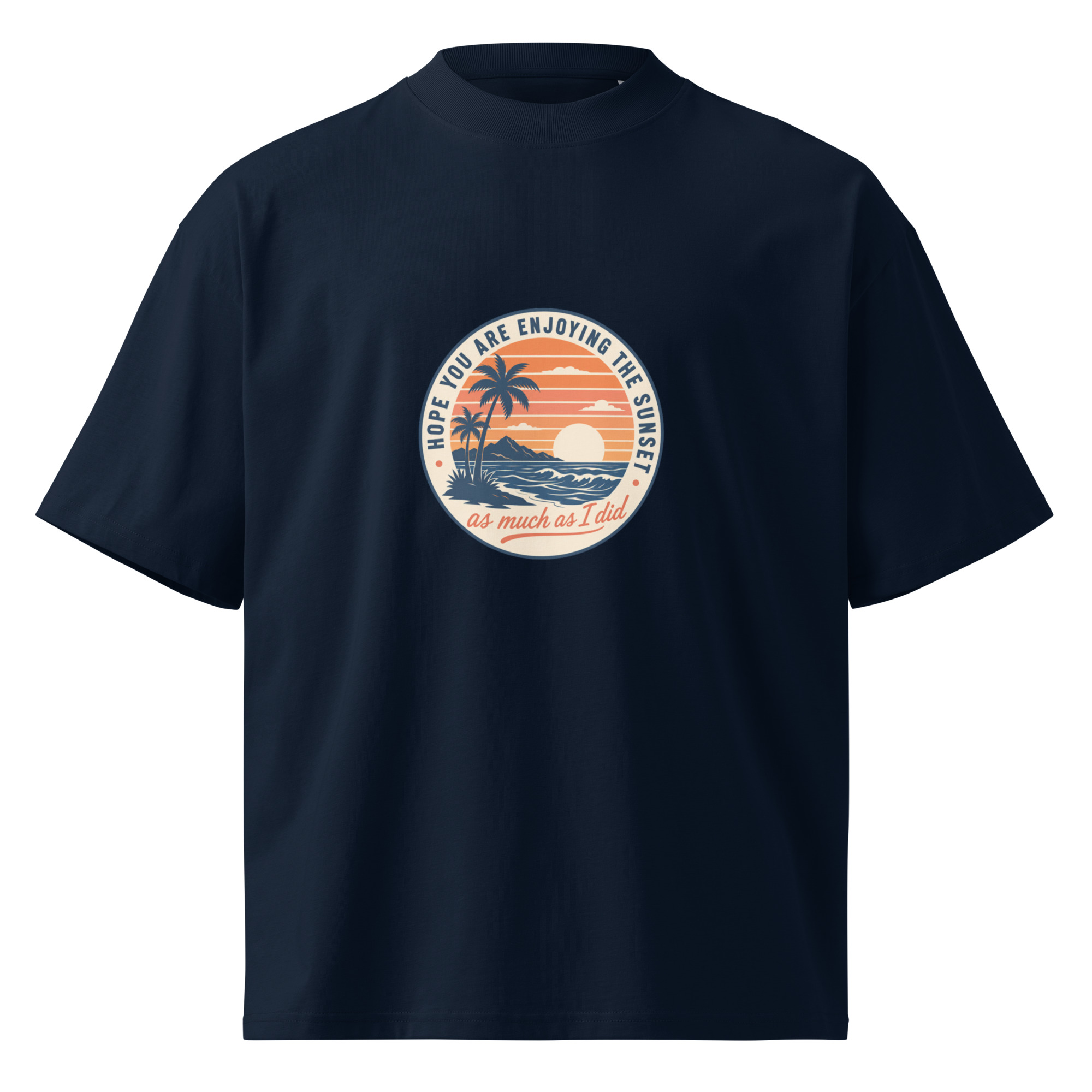 Unisex organic oversized high neck t-shirt