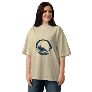 Unisex organic oversized high neck t-shirt